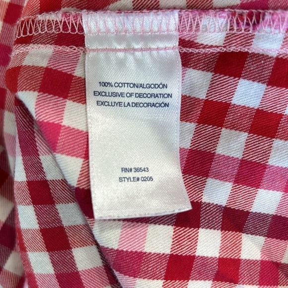 IZOD Red Pink Gingham button down shirt size XXL picnic vacation preppy - Picture 8 of 12
